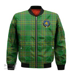 Irish House of O HANRAGHTY Coat of Arms Family Crest Ireland Bomber Jacket Irish National Tartan Irish County Jacket