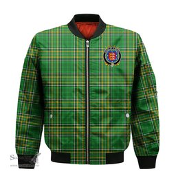 Irish House of O MEARA Coat of Arms Family Crest Ireland Bomber Jacket Irish National Tartan Irish County Jacket