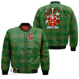Irish Lydon or Leyden Coat of Arms Family Crest Ireland Bomber Jacket Irish National Tartan Irish County Jacket