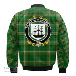 Irish House of O DRISCOLL Coat of Arms Family Crest Ireland Bomber Jacket Irish National Tartan Irish County Jacket