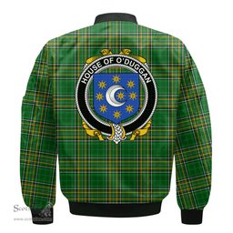 Irish House of O DUGGAN Coat of Arms Family Crest Ireland Bomber Jacket Irish National Tartan Irish County Jacket