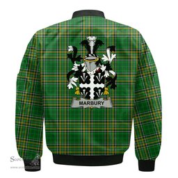 Irish Marbury or Maybery Coat of Arms Family Crest Ireland Bomber Jacket Irish National Tartan Irish County Jacket