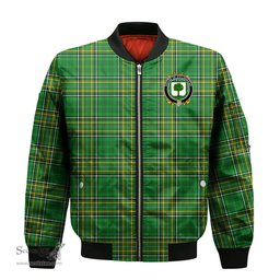 Irish House of O FLANAGAN Coat of Arms Family Crest Ireland Bomber Jacket Irish National Tartan Irish County Jacket
