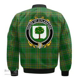 Irish House of O FLANAGAN Coat of Arms Family Crest Ireland Bomber Jacket Irish National Tartan Irish County Jacket