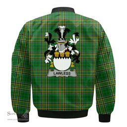 Irish Lawless Coat of Arms Family Crest Ireland Bomber Jacket Irish National Tartan Irish County Jacket