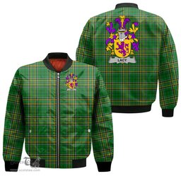 Irish Lacy or De Lacy Coat of Arms Family Crest Ireland Bomber Jacket Irish National Tartan Irish County Jacket