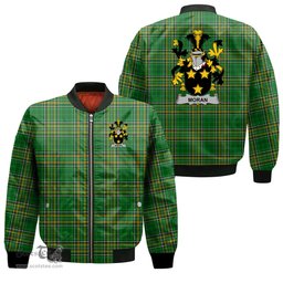 Irish Moran or O Moran Coat of Arms Family Crest Ireland Bomber Jacket Irish National Tartan Irish County Jacket