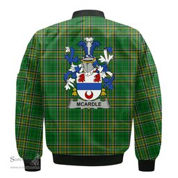 Irish McArdle Coat of Arms Family Crest Ireland Bomber Jacket Irish National Tartan Irish County Jacket