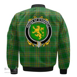 Irish House of O FARRELL Coat of Arms Family Crest Ireland Bomber Jacket Irish National Tartan Irish County Jacket