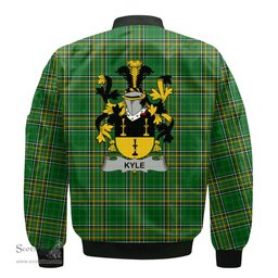 Irish Kyle Coat of Arms Family Crest Ireland Bomber Jacket Irish National Tartan Irish County Jacket