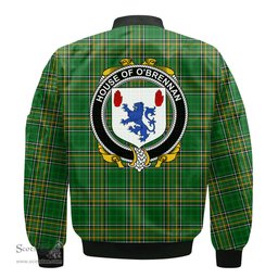 Irish House of O BRENNAN Connacht Coat of Arms Family Crest Ireland Bomber Jacket Irish National Tartan Irish County Jacket