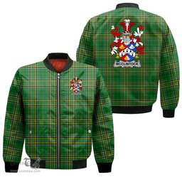 Irish McClintock Coat of Arms Family Crest Ireland Bomber Jacket Irish National Tartan Irish County Jacket