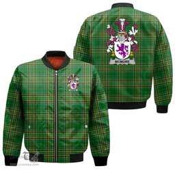Irish McMore or More Coat of Arms Family Crest Ireland Bomber Jacket Irish National Tartan Irish County Jacket