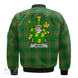 Irish Kee or McKee Coat of Arms Family Crest Ireland Bomber Jacket Irish National Tartan Irish County Jacket