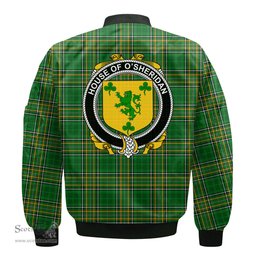 Irish House of O SHERIDAN Coat of Arms Family Crest Ireland Bomber Jacket Irish National Tartan Irish County Jacket