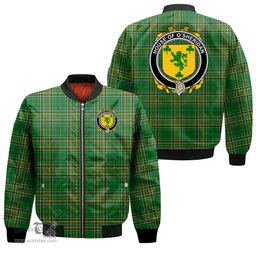 Irish House of O SHERIDAN Coat of Arms Family Crest Ireland Bomber Jacket Irish National Tartan Irish County Jacket