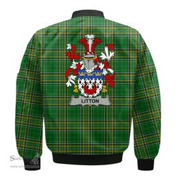 Irish Litton Coat of Arms Family Crest Ireland Bomber Jacket Irish National Tartan Irish County Jacket