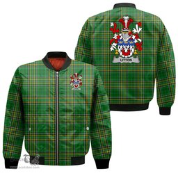 Irish Litton Coat of Arms Family Crest Ireland Bomber Jacket Irish National Tartan Irish County Jacket