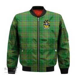 Irish Lincolne Coat of Arms Family Crest Ireland Bomber Jacket Irish National Tartan Irish County Jacket