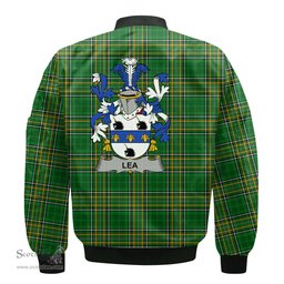 Irish Lea or McLea Coat of Arms Family Crest Ireland Bomber Jacket Irish National Tartan Irish County Jacket