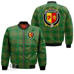 Irish House of O HEYNE Coat of Arms Family Crest Ireland Bomber Jacket Irish National Tartan Irish County Jacket