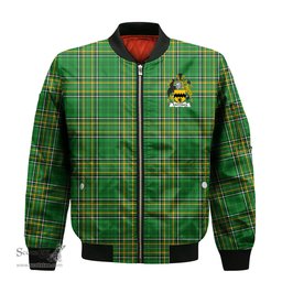 Irish Morrissey Coat of Arms Family Crest Ireland Bomber Jacket Irish National Tartan Irish County Jacket