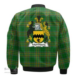 Irish Morrissey Coat of Arms Family Crest Ireland Bomber Jacket Irish National Tartan Irish County Jacket