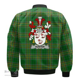 Irish Hunter Coat of Arms Family Crest Ireland Bomber Jacket Irish National Tartan Irish County Jacket