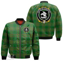 Irish House of O MADDEN Coat of Arms Family Crest Ireland Bomber Jacket Irish National Tartan Irish County Jacket
