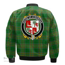 Irish House of O RIORDAN Coat of Arms Family Crest Ireland Bomber Jacket Irish National Tartan Irish County Jacket