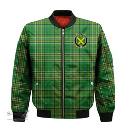 Irish House of O DOWD Coat of Arms Family Crest Ireland Bomber Jacket Irish National Tartan Irish County Jacket