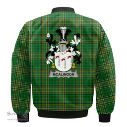 Irish McAlindon or McAlindem Coat of Arms Family Crest Ireland Bomber Jacket Irish National Tartan Irish County Jacket