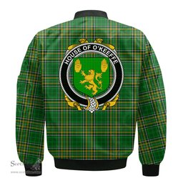 Irish House of O KEEFFE Coat of Arms Family Crest Ireland Bomber Jacket Irish National Tartan Irish County Jacket