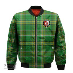 Irish House of SARSFIELD Coat of Arms Family Crest Ireland Bomber Jacket Irish National Tartan Irish County Jacket