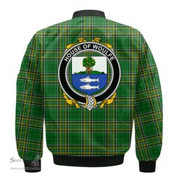 Irish House of WOULFE Coat of Arms Family Crest Ireland Bomber Jacket Irish National Tartan Irish County Jacket