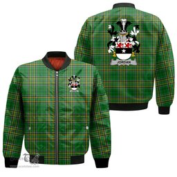 Irish Jordan Coat of Arms Family Crest Ireland Bomber Jacket Irish National Tartan Irish County Jacket