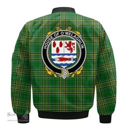 Irish House of O MELAGHLIN Coat of Arms Family Crest Ireland Bomber Jacket Irish National Tartan Irish County Jacket