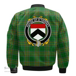 Irish House of O TIERNEY Coat of Arms Family Crest Ireland Bomber Jacket Irish National Tartan Irish County Jacket