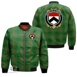 Irish House of O TIERNEY Coat of Arms Family Crest Ireland Bomber Jacket Irish National Tartan Irish County Jacket