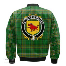Irish House of O MALLEY Coat of Arms Family Crest Ireland Bomber Jacket Irish National Tartan Irish County Jacket