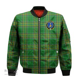 Irish House of O FAHY Coat of Arms Family Crest Ireland Bomber Jacket Irish National Tartan Irish County Jacket