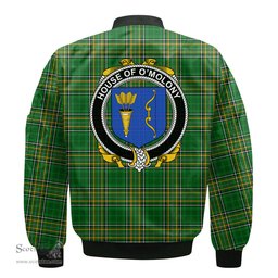Irish House of O MOLONY Coat of Arms Family Crest Ireland Bomber Jacket Irish National Tartan Irish County Jacket