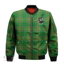 Irish Kent Coat of Arms Family Crest Ireland Bomber Jacket Irish National Tartan Irish County Jacket