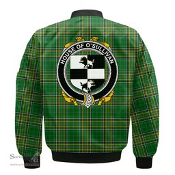 Irish House of O SULLIVAN Beare Coat of Arms Family Crest Ireland Bomber Jacket Irish National Tartan Irish County Jacket