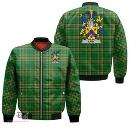 Irish Lany or Laney Coat of Arms Family Crest Ireland Bomber Jacket Irish National Tartan Irish County Jacket