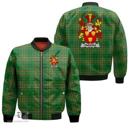 Irish Parsons Coat of Arms Family Crest Ireland Bomber Jacket Irish National Tartan Irish County Jacket