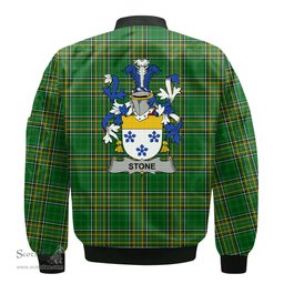 Irish Stone Coat of Arms Family Crest Ireland Bomber Jacket Irish National Tartan Irish County Jacket