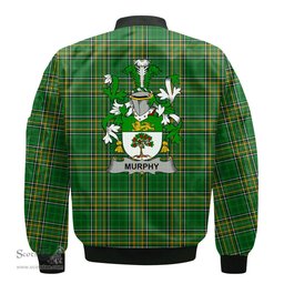Irish Murphy Wexford Coat of Arms Family Crest Ireland Bomber Jacket Irish National Tartan Irish County Jacket
