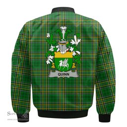 Irish Quinn or O Quin Coat of Arms Family Crest Ireland Bomber Jacket Irish National Tartan Irish County Jacket