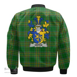 Irish Orpen Coat of Arms Family Crest Ireland Bomber Jacket Irish National Tartan Irish County Jacket